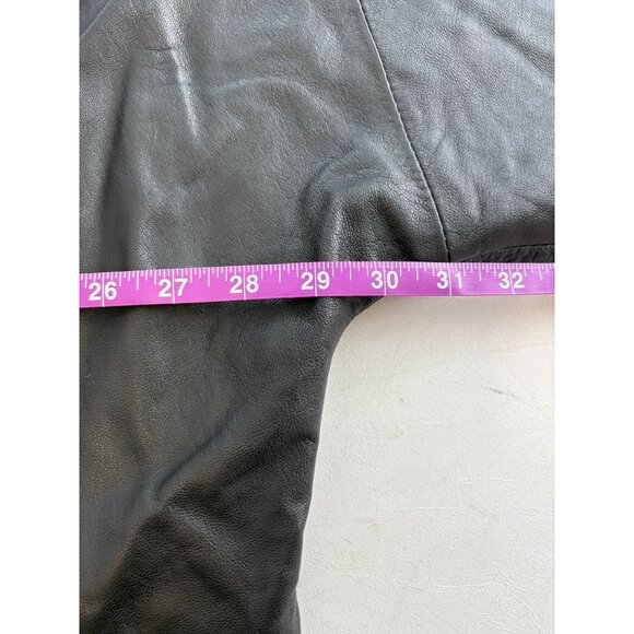 El Venado Mexico Women's Vintage Lined Black Patterned Leather Coat - Picture 6 of 7